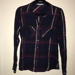 Navy & Burgundy Flannel